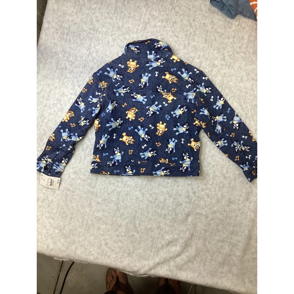 Bluey‎ Bingo Toddler Denim Jacket Blue All Over Print Cotton BBLUK7PCJD 3T NEW